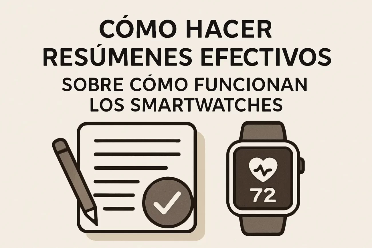 cómo hacer resúmenes efectivos sobre Cómo funcionan los smartwatches