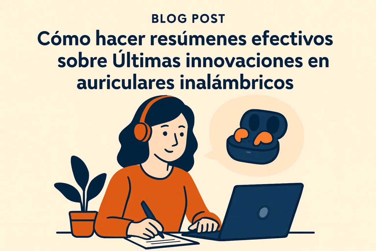 cómo hacer resúmenes efectivos sobre Últimas innovaciones en auriculares inalámbricos